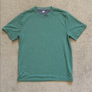 Lands' End Men's Heavyweight Teal Short Sleeve Tee - Large
